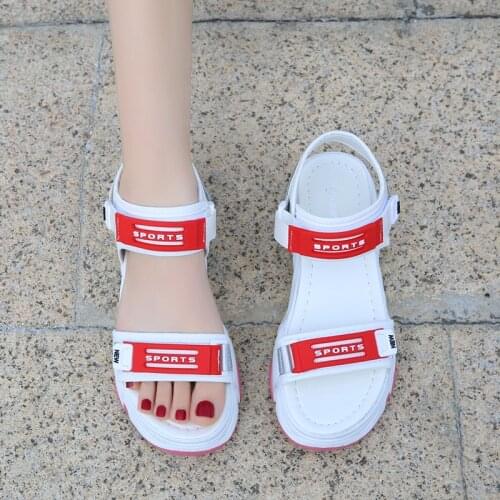 Colorful Beach Womens Shoes Rainbow Girl Student Shoes Sponge Cake INS Catwalk Dad Shoes Sports Comfortable Cool Female Sandals