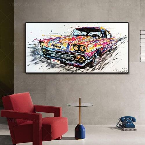 Modern Graffiti Street Art Car Poster Canvas Painting Poster Print Wall Art Picture For Living Room Home Decor Frameless