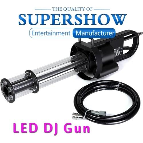 Nightclub Jet Machine Stage Effect Hold Hand DJ Fog Cannon Rotation Led Changing Rgb Color Spinning Led Co2 Gun