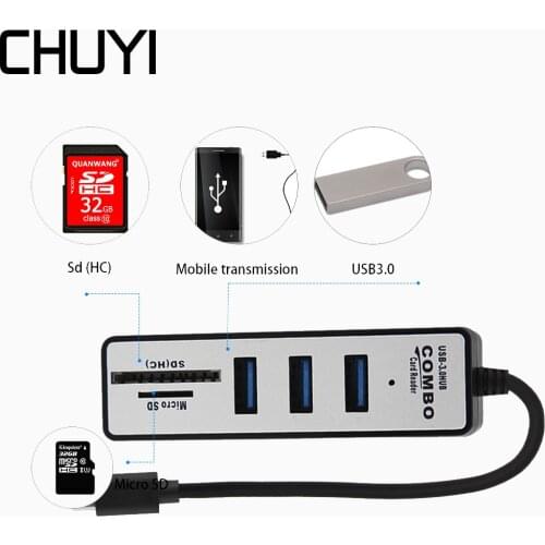USB 3.0 Type C COMBO Hub 3.5 to 3 ports Multi Card Reader Sd/Cf/C Type Micro Usb Otg Splitter Adapter For Computer Phone Holder