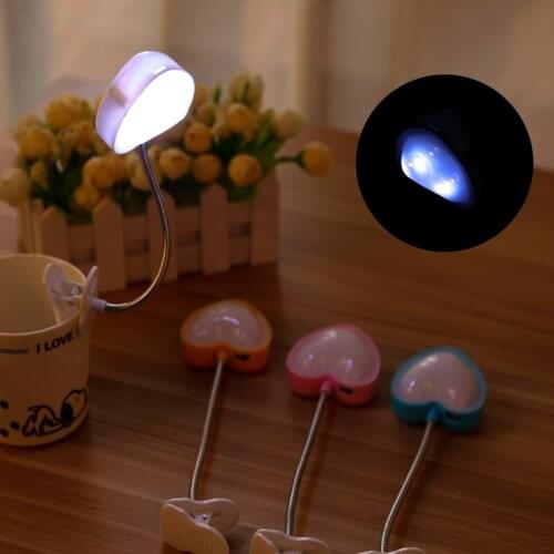 XYXP Mini Love Heart Clip LED Book Light Lamps Reading Book Desk Lamp Keyboard Light Eyes-Protect Energy Save Night Lights