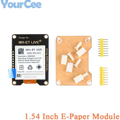 1.54 Inch E-Paper Module E-Ink Display Screen Diy Kit Module Black White Color SPI Support Global/Part refresh