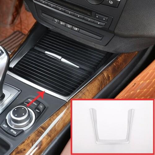 For BMW X5 E70 2008-2013 Car Accessory ABS 1 Pcs Car Center Console Frame Decoration Cup Holder Strip Trim