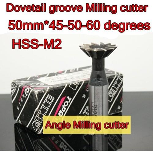 50mm*16mm Petiole*45-55-60 degrees HSS Dovetail Groove Milling cutter Angle Milling cutter Free shipping