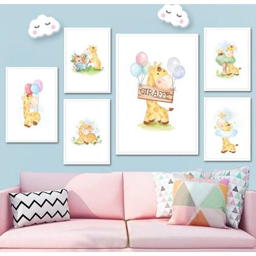 Diamond embroidery cartoon giraffe bird balloon diamond embroidery kindergarten canvas cross stitch kit poster mosaic decoration