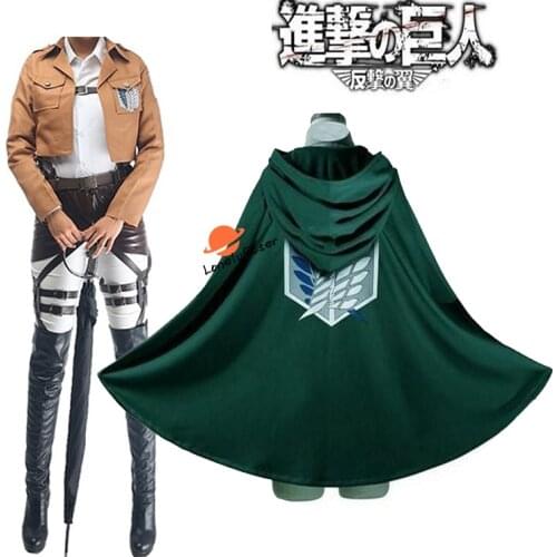 Anime Attack on Titan Shingeki no Kyojin Cosplay Costumes Scouting Legion Set Recon Corps Leather Belt Skirt Shirt Pants Cape