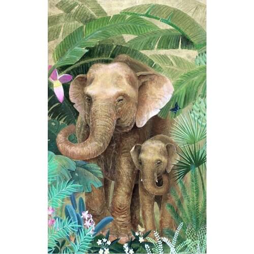 Banana Elephant Diamond Painting Full Round Animal Plant Nouveaute DIY Sticking Drill Cross Embroidery 5D Simple Home Decorative
