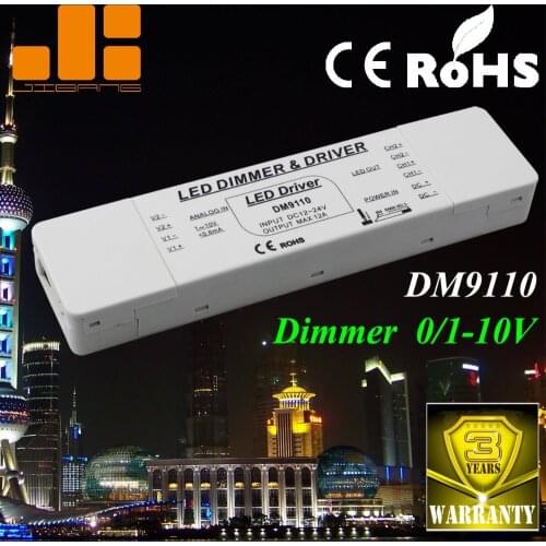 Free Shipping 0/1-10V 0-10V LED DIMMER & LED DRIVER Constant Voltage 2 Channel DC12-24V Single CH