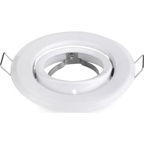 Free Shipping Iron lamp Trims Recessed Led Ceiling Light Frame Gu10 Fittings White Downlight Holder