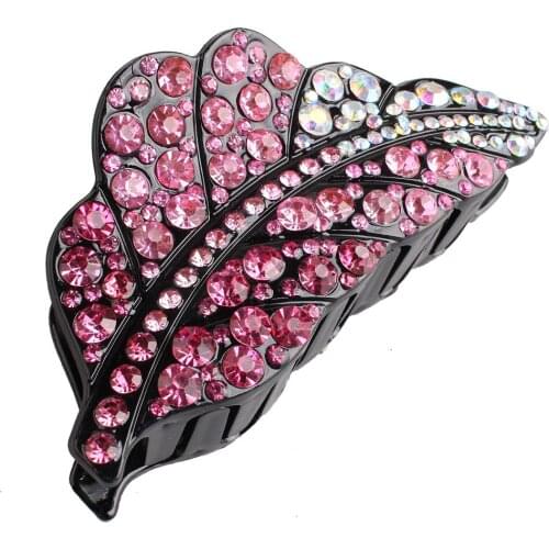 Large Rhinestone Elastic Hair Crab Clamp Colorful Hair Claws Clips Accessories For Women Girls Shower Crystal Headwear