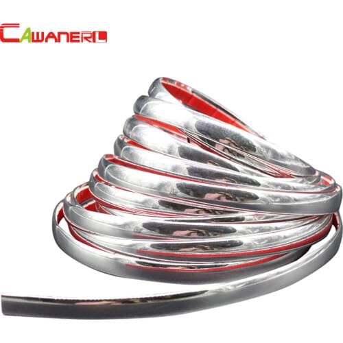 Cawanerl 20MM Width Car Interior & Exterior Silver Chrome Decoration Strip Moulding Trim Decorative Sticker Tap Self-Adhesive