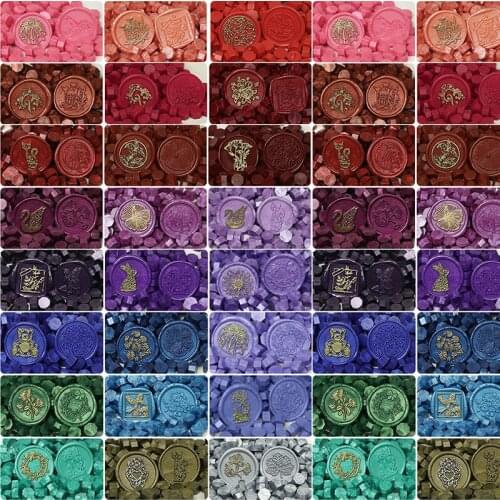DIY Octagon Wax Seal Sealing Beads Envelope Wedding Packaging Postcard Postage Stamps Scrapbooking Stamping 100-120PCs 24 Colors