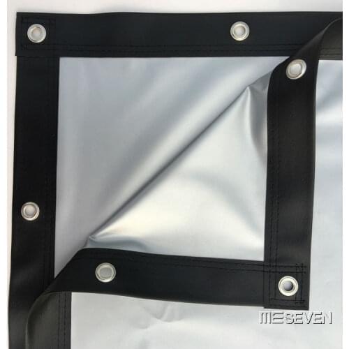 150 inches 16:9 3D PVC Silver Movie Front Projection Screen Fast Fold with Black Border and Eyelet for 3D HD DLP Projector