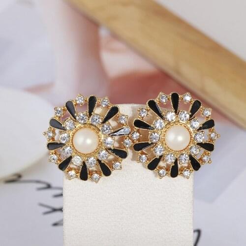 European and American style jewelry retro sun flower inlaid zircon girl temperament earrings