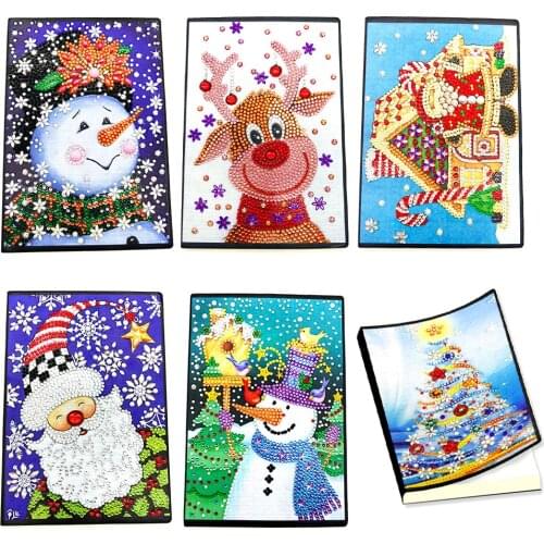 HUACAN Special Shaped Diamond Painting Notebooks Christmas Deer 5d DIY Diamond Embroidery Mosaic Snowman New Year Gift