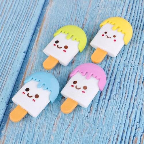 Art School Supplies Office Stationery kawaii 2pcs Rubber Cute Ice Cream Eraser Novelty Creative Pencil Correction Supplies