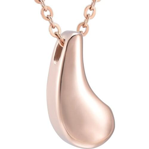 IJD7778Teardrop Shape Cremation Urn Pendant Necklace Memorial Waterdrop Ashes Holder Keepsake Stainless Steel Urns for Pet/Human