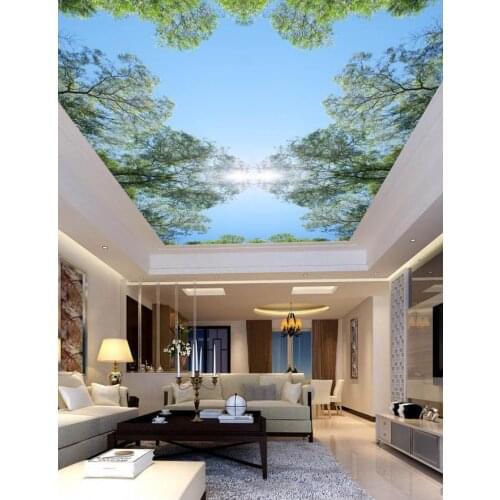 Customize 3d ceiling wallpaper Blue sky and sunshine ceiling wall papers home decor 3d