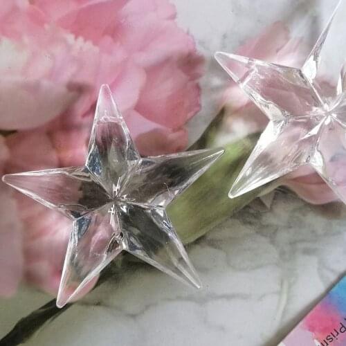 Camal 5pcs 56MM (2 holes) Acrylic Crystal Star Shaped Pendant Chandelier Curtain Wedding Party Lighting Part Christmas Hanging