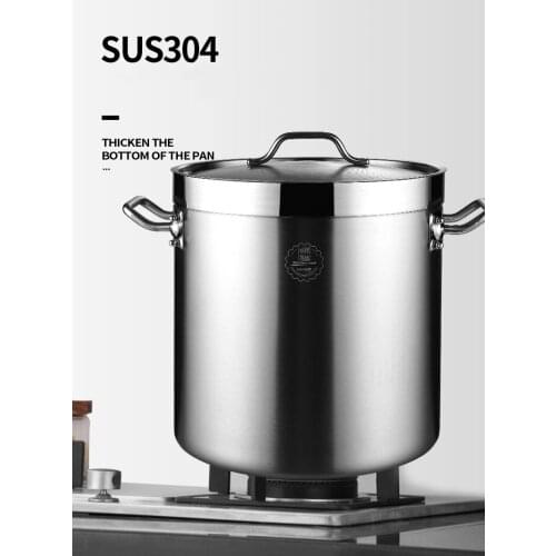 304 Stainless Steel Pot Soup Pot Milk Tea Pot Milk Tea Barrel Shipping 12 L Many Sizes Thick Bottom With Cover