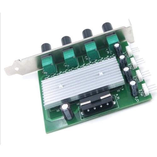 Computer Pc PCI Fan Speed Controller W/ OFF Switch PC 4 Channel 3 pin Wire Cooling Fan speed Control