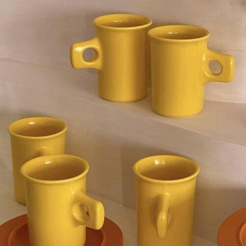 Summer Lemon Yellow Ceramics Mugs coffee mug Milk Tea office Cups Drinkware the Best birthday Gift