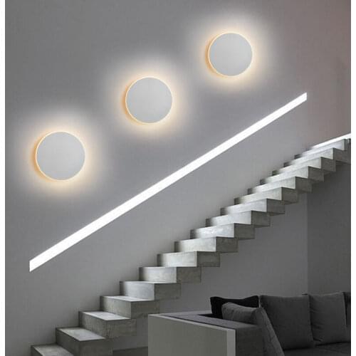 Touch Switch Wall Lamp Nordic LED Lamp Round Bedside Light LED Wall Light for Bedroom Living Room Home Lighting Stair Light