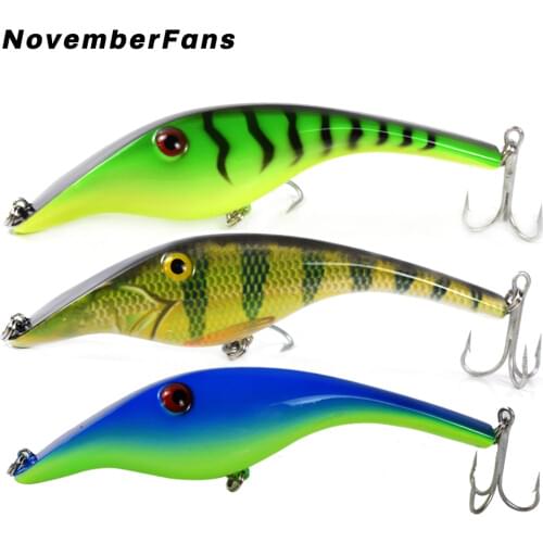 NovemberFans Jerkbait Pike Wobblers Fishing Lure 14cm 43g Slow Sink Artificial Jerk Bait Fishing Tackle