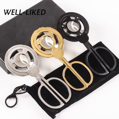 New Arrival Triple 3 Blades Stainless Steel Silver Tone Cigar Cutter Pocket Gadgets Zigarre Cutter Knife Cuban Cigars Scissors