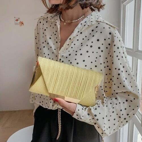 New Nylon Day Clutch Bags 2021 Women Chain Shoulder Bag Gold Sequins Handbag Party Purse Lady Evening Messenger Bag bolso mujer