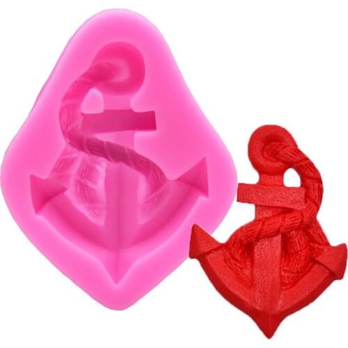 Sailboat Anchor Silicone Mold Cupcake Topper Fondant Cake Decorating Tools DIY Baby Party Candy Chocolate Mould Resin Molds