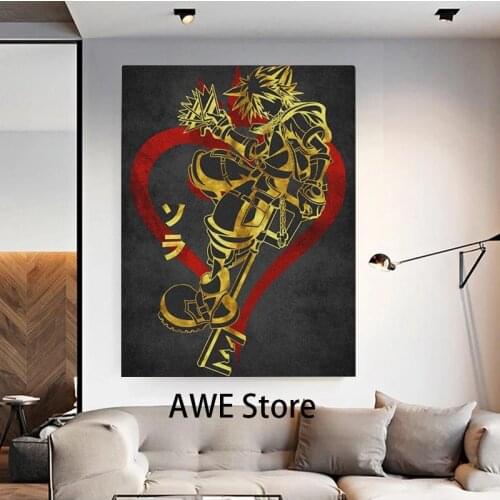 Sora Kingdom Hearts poster Canvas Wall Art Decoration prints for living Kid Children room Home bedroom decor Painting No Frame
