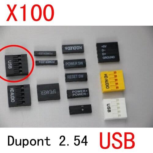 100pcs 2x5Pin 2.54 dupont dupont connector lettering USB TJC8 2.54mm pitch connector
