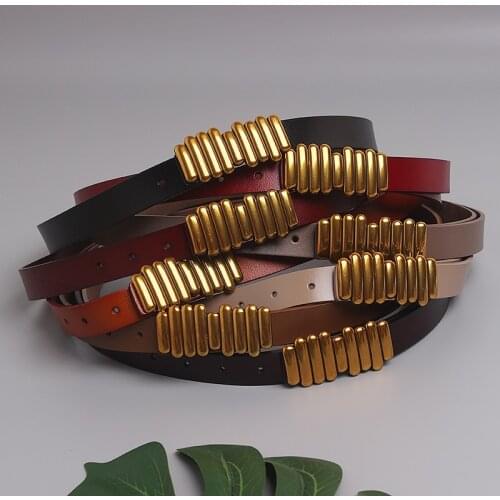 Vintage Irregular Metal Buckle Waist Belt Women Genuine Leather Slim Belt Jean Pant Coat Dress Belt Girl Corset Strap Belt 106CM