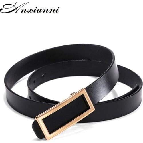 Ladies Genuine Leather Female High Waist Belt Brand belt womens smooth buckle designer luxury shoulder strap casual belt