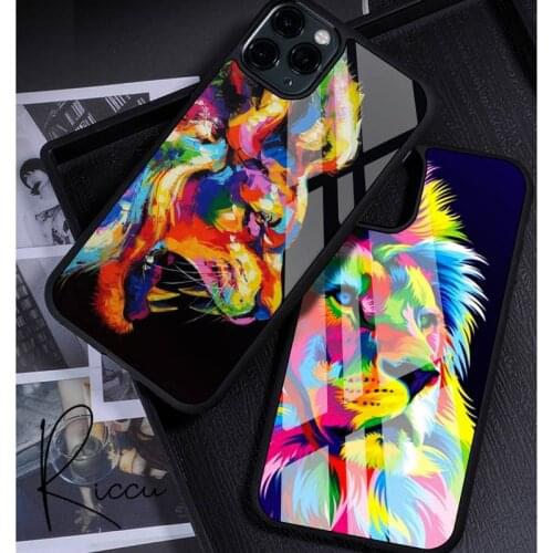 Cute painted lion alpha male Phone Case Rubber for iPhone 12 11 Pro Max XS 8 7 6 6S Plus X 5S SE 2020 XR 12 Mini case