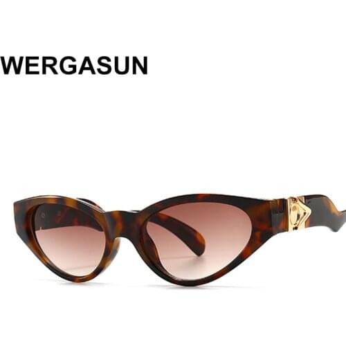 WERGASUN New Vintage Cat Eye Sunglasses Women Fashion Brand Designer Frame Cat eye Sun Glasses For Female Shades UV400