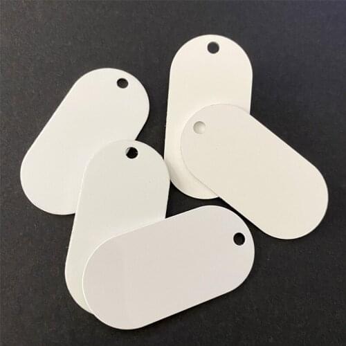 Sublimation Blank Aluminum Dog Tag White Sublimation Stamping Tag Pendants Double Sided Blank Stamping Metal Tags