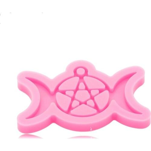 Super Glossy Moon Epoxy Resin Mold DIY Keychain Pendant Key Rings Silicone Mould