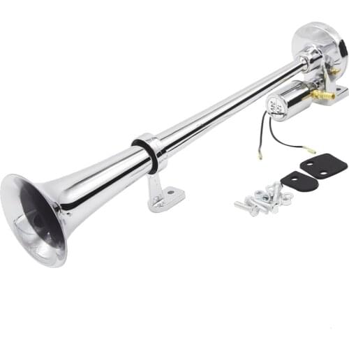 Universal 150dB Loud Car Air Horn Single Trumpet 18' Super Loud Single Car Trumpet Air Horn Compressor Kit for Car Truck 12/24V