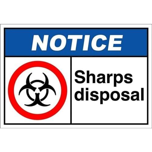 Vintage Wall Decoration Sign Sharps Disposal,Hazard Sign Watch Your Step Iron Painting Tin Sign Vintage Wall Decor