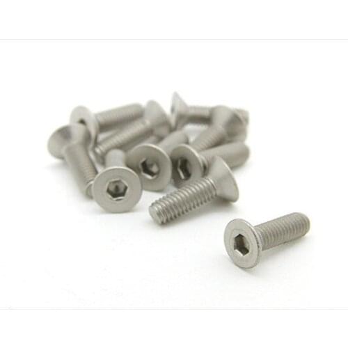 50pcs/lot M2 M2.5 M3 M4 M5 M6 DIN7991 Pure Titanium hexagon socket countersunk / flat head screw Ti screws GR2