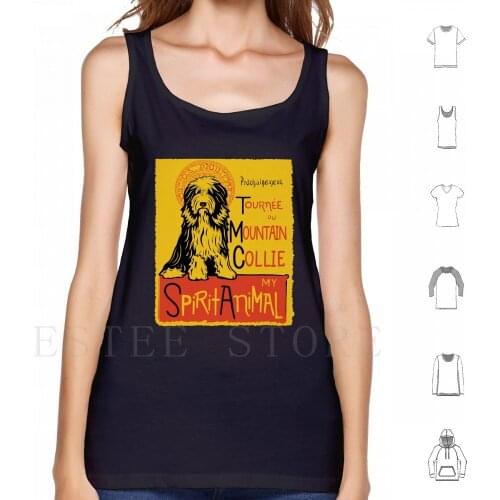 Shaggy Mountain Bearded Border Collie Dog Long Haired Collie Gift Tank Tops Vest Cotton Mountain Collie Mountain Collie Dog