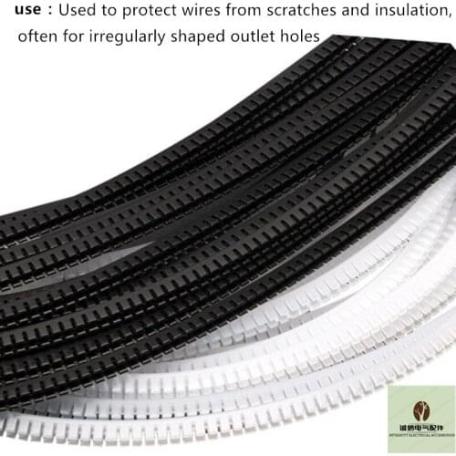 White Black KG008 The tooth shaped protective wire sleeve is used to protect the wire effectively with the protective ring coil