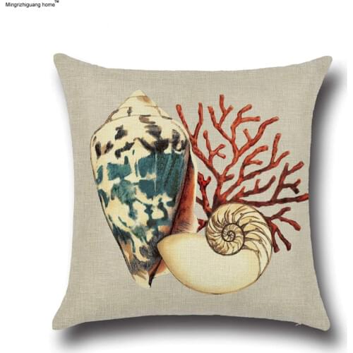 1PC Modern Home Throw Pillows Cushion Covers Sea Stars Shell Sea Side Capa De Almofadas Cojiines For Sofa Home Decor OU 009