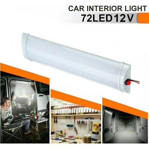 10W 72 LED Car Interior Led Light Bar White Light Tube with Switch for Van Lorry Truck RV for Camper Boat Indoor ceiling light