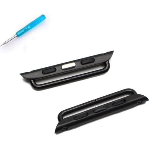 A pair Adapter for Apple Watch band 6 SE 5 4 3 iwatch band 42mm 38mm Strap stainless steel belt Watchband Accessories Connector