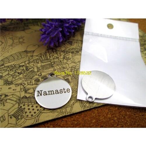 20pcs-stainless steel Charms Namaste YOGA DIY Charms Pendants for necklace/bracelet/keychain DIY jewelry