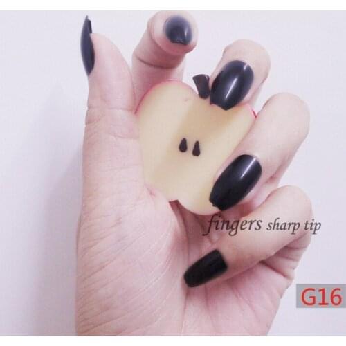 24pcs 2020 New fashion Popular models candy color coffin shape nails, sexy must black G16