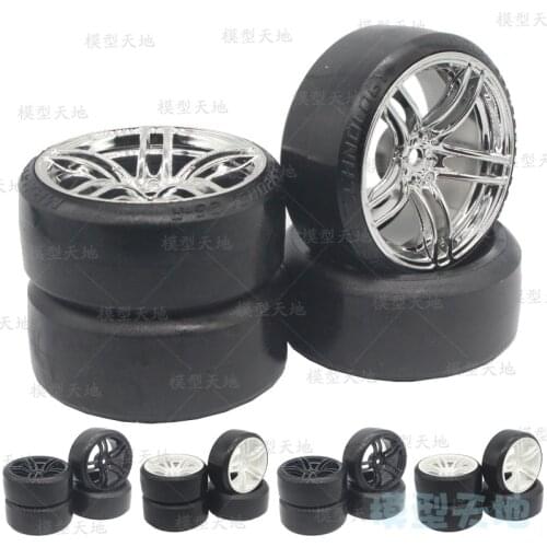 4pc 1/10 Drift Car Tires 26*64MM Plastic Wheel Rim Hard Tyre Hex 12MM for HSP Tamiya HPI Kyosho 94123 D3 D4 CS XIS TT02 2045